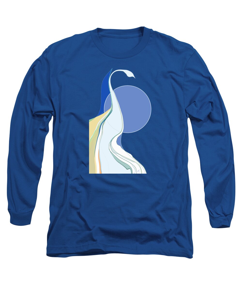 Ocean Long Sleeve T-Shirt featuring the digital art At Water's Edge by Gina Harrison