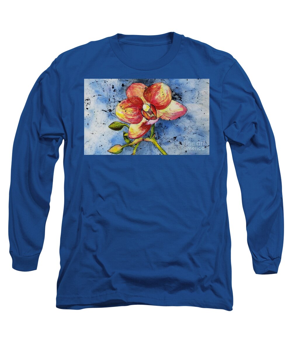 Orchid Long Sleeve T-Shirt featuring the photograph Batik orchid by Lisa Debaets