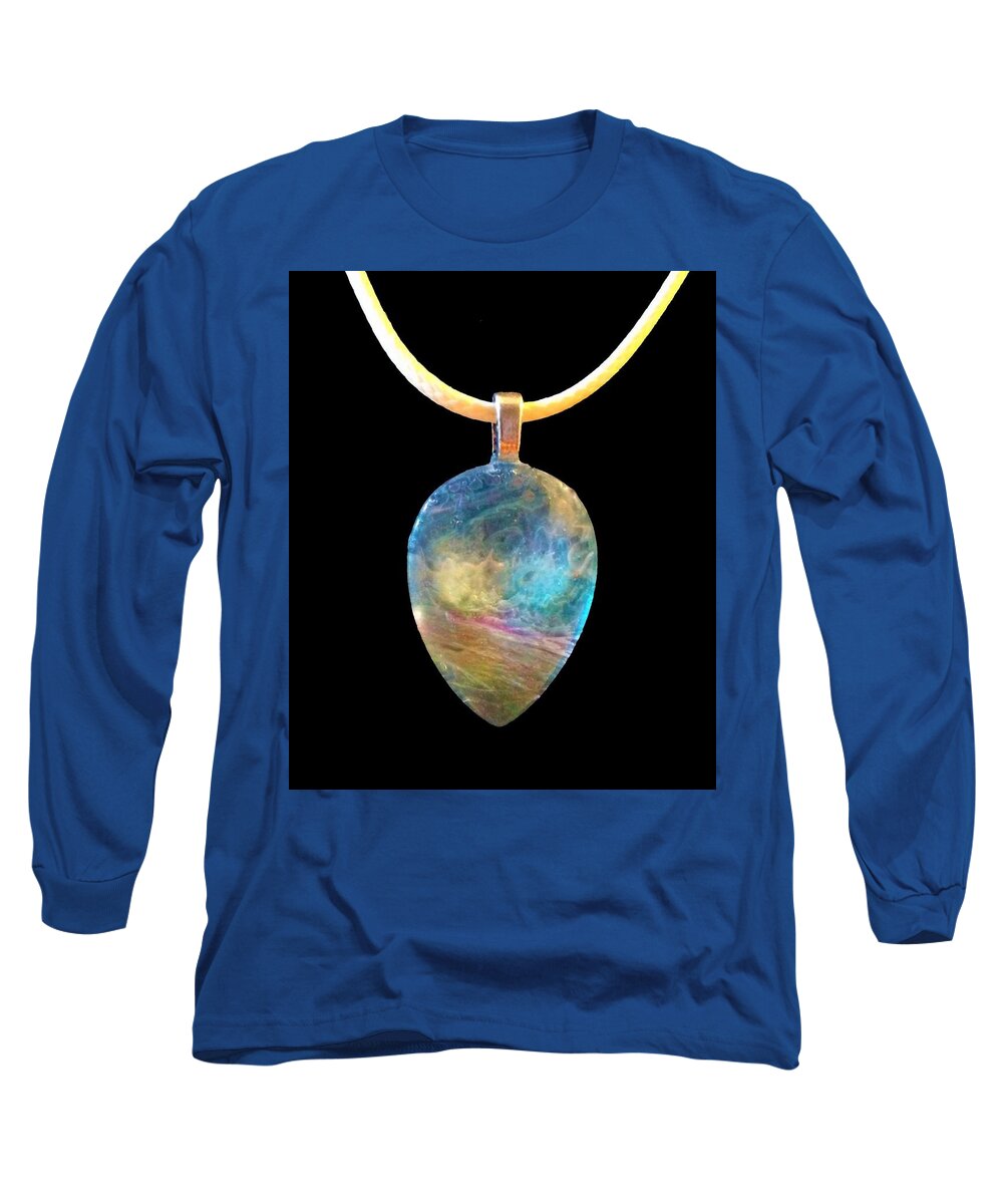 Beach Long Sleeve T-Shirt featuring the jewelry Beach in a Pendant by Mary Poliquin - Policain Creations