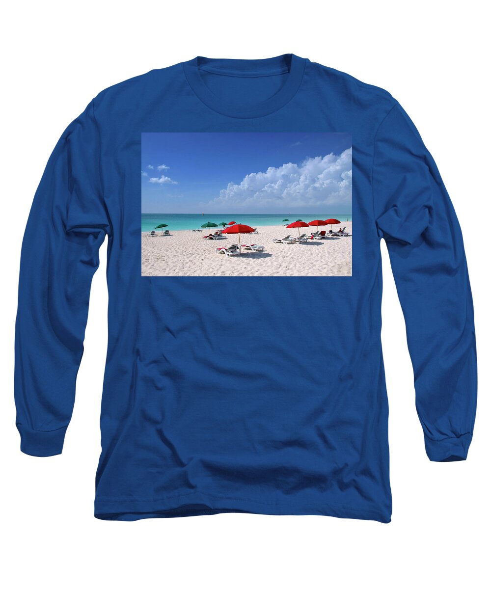 Ocean Long Sleeve T-Shirt featuring the photograph Caribbean Blue by Stephen Anderson