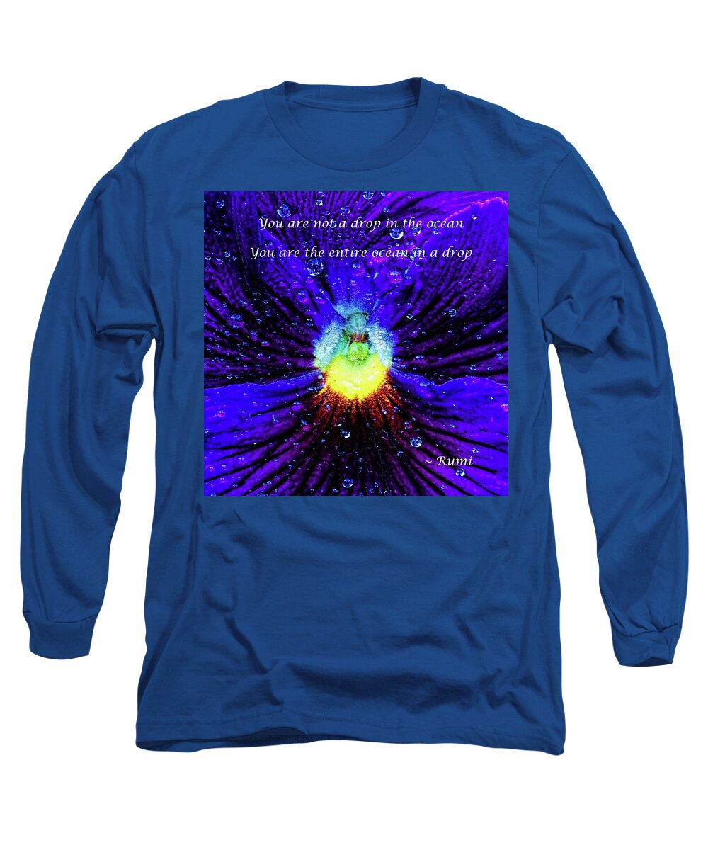 Macro Long Sleeve T-Shirt featuring the photograph Drop in the ocean by Gaye Bentham