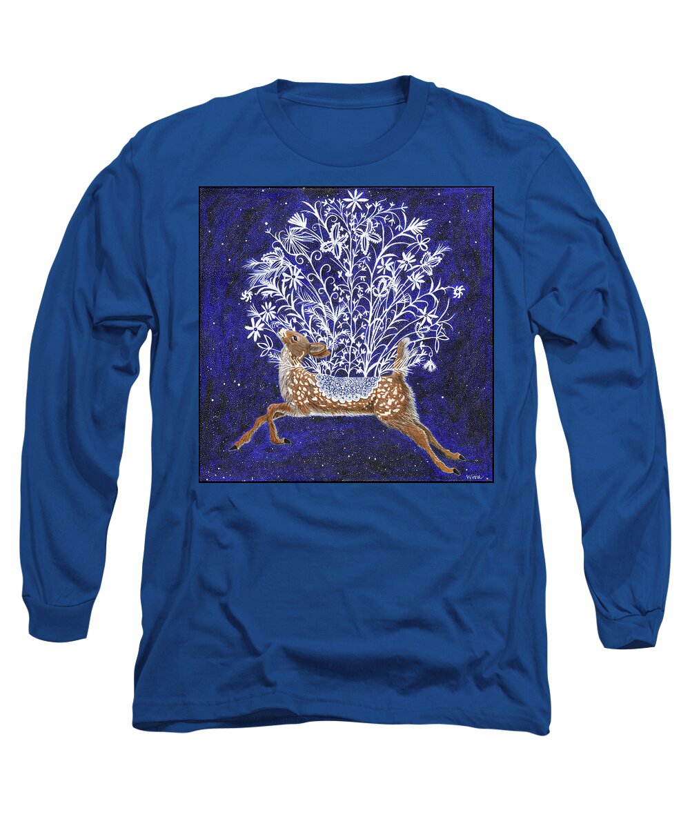 Lise Winne Long Sleeve T-Shirt featuring the painting Fawn Bouquet by Lise Winne