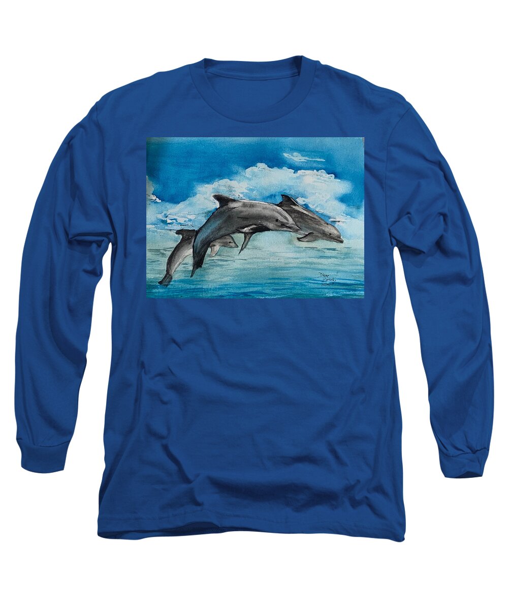  Long Sleeve T-Shirt featuring the painting Flying by Diane Ziemski
