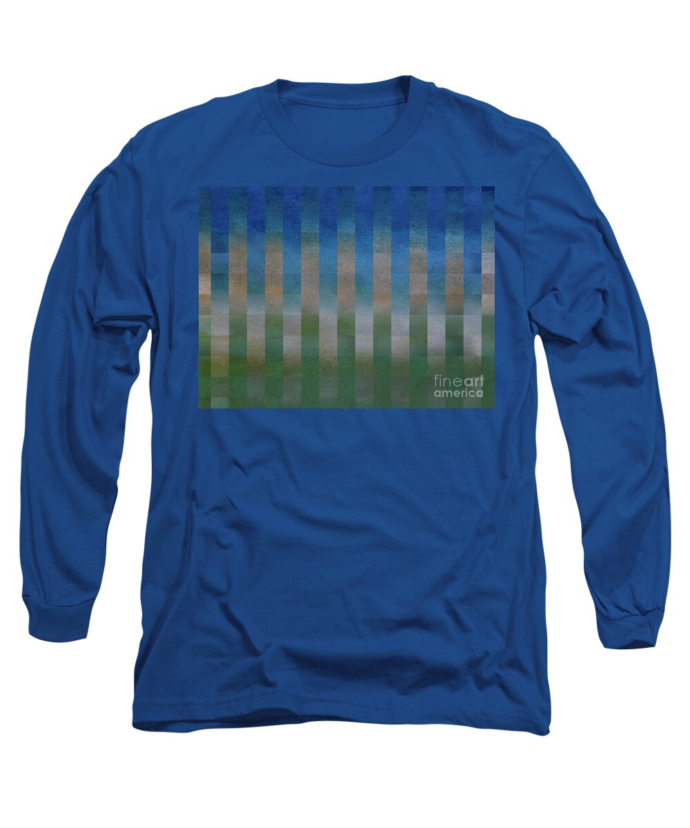 Blue Long Sleeve T-Shirt featuring the digital art Looking Glass by Shelley Myers