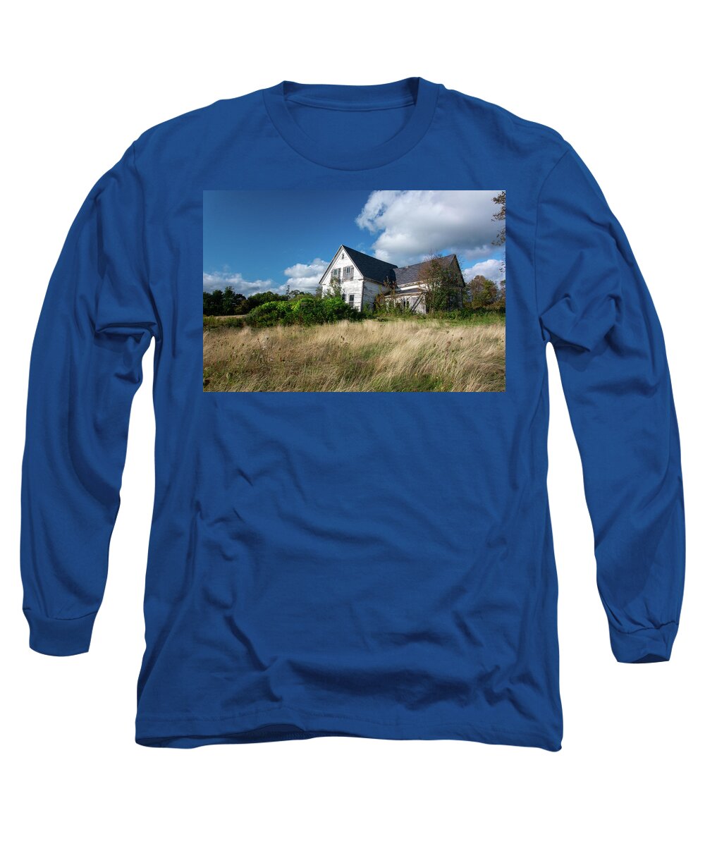 Lot 49 Long Sleeve T-Shirt featuring the photograph Lot 49 Abandoned House by Douglas Wielfaert