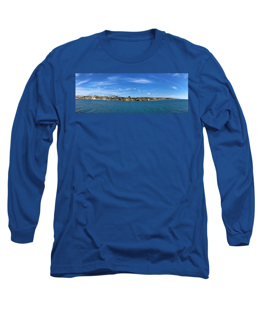 Newport Beach Long Sleeve T-Shirt featuring the photograph Newport Harbor Panorama by Brian Eberly
