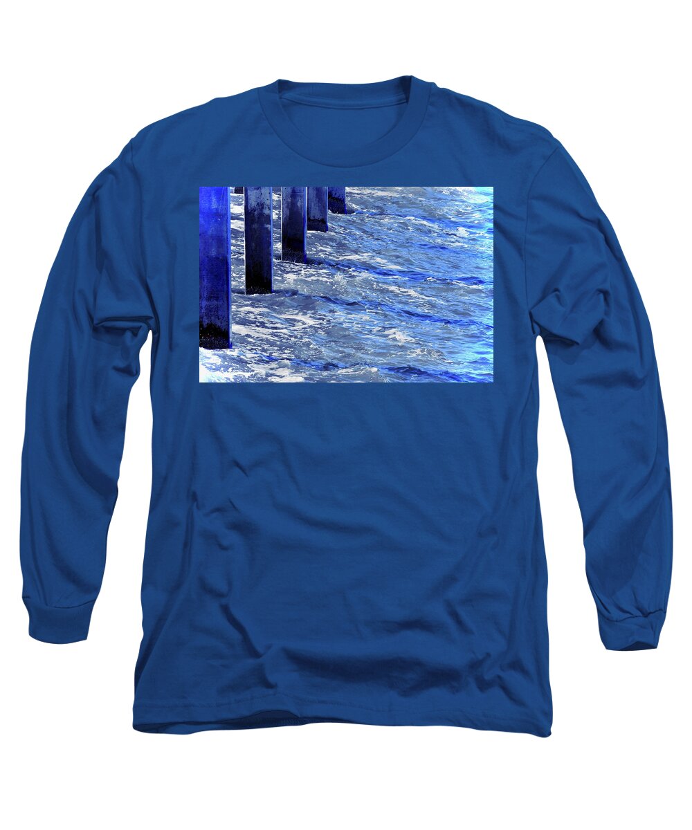 Pier Support Long Sleeve T-Shirt featuring the photograph Pier Support by Debra Grace Addison