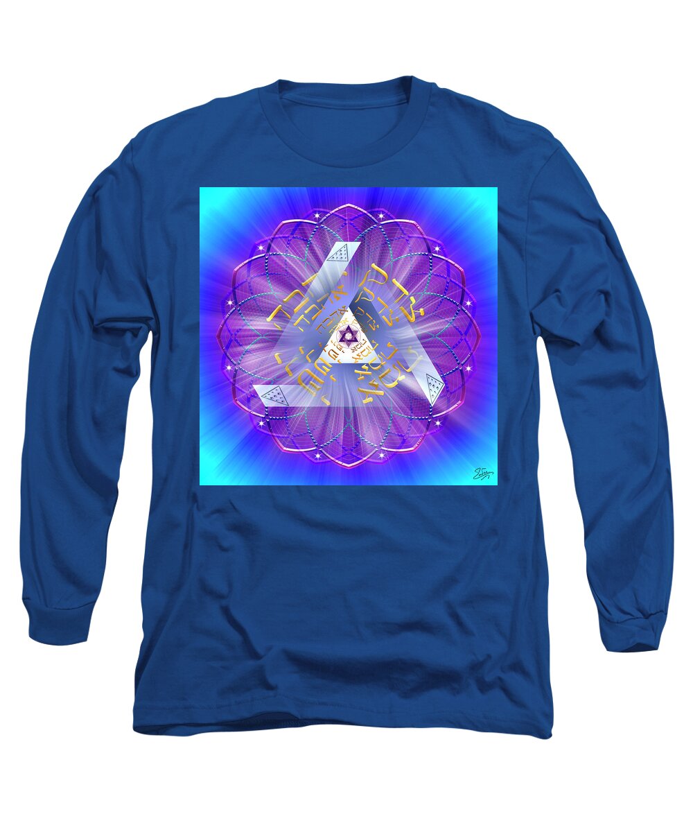 Endre Long Sleeve T-Shirt featuring the digital art Sacred Geometry 746 by Endre Balogh