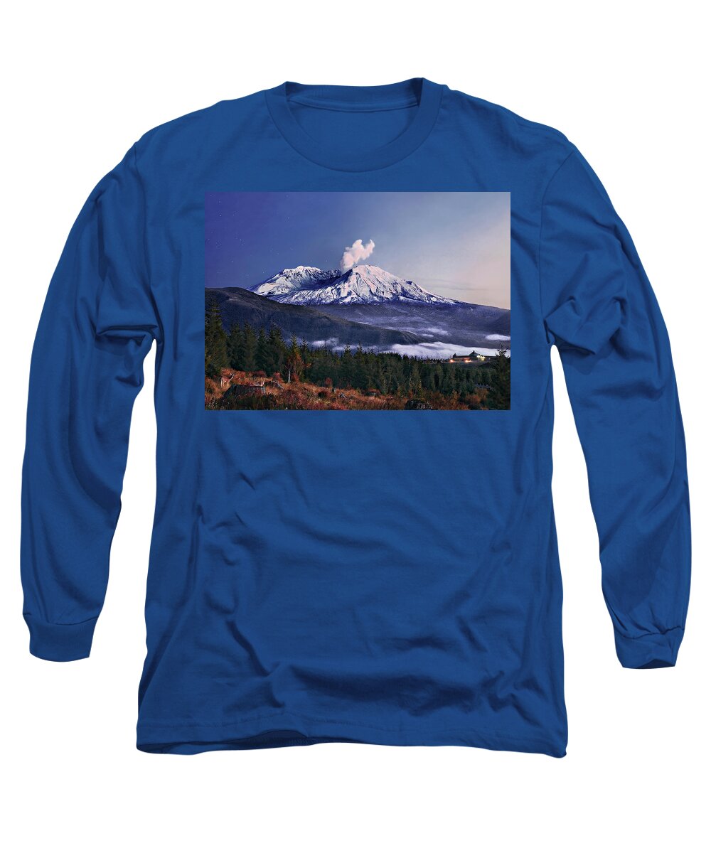 Mountain Long Sleeve T-Shirt featuring the photograph Saint Helens Simmer by John Christopher