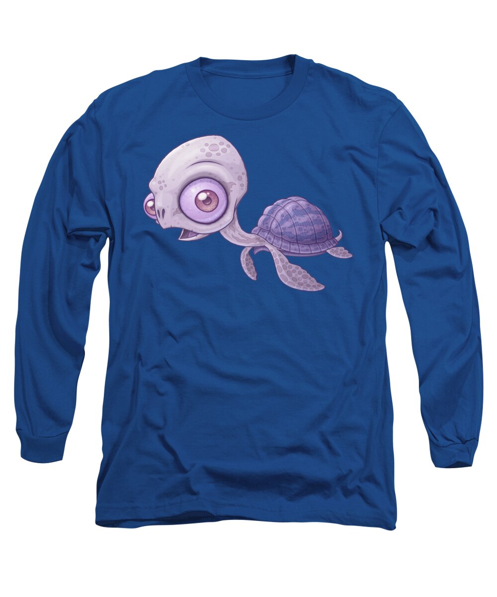 Ocean Long Sleeve T-Shirt featuring the digital art Sea Turtle by John Schwegel
