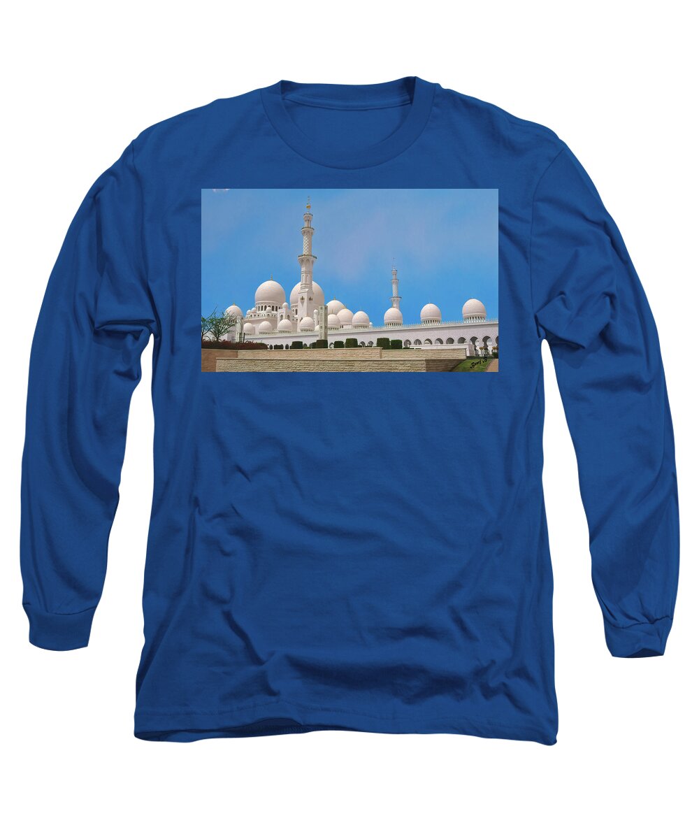 Sheikh Zayed Mosque Long Sleeve T-Shirt featuring the photograph Sheikh Zayed Grand Mosque by Bearj B Photo Art