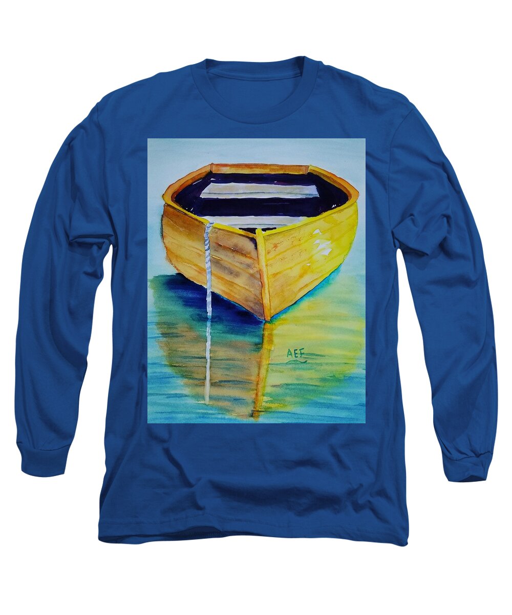 Boat Long Sleeve T-Shirt featuring the painting What floats your boat? by Ann Frederick