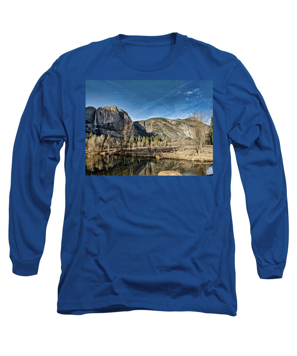 Water Long Sleeve T-Shirt featuring the photograph Yosemite Reflection by Portia Olaughlin