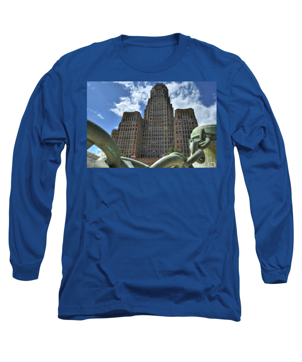 Buffalo Ny Long Sleeve T-Shirt featuring the photograph 001 Buffalo City Hall by Michael Frank Jr