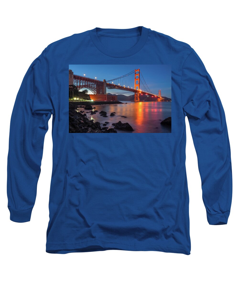 Blue Hour Long Sleeve T-Shirt featuring the photograph Blue Hour at the Gate by Laura Macky