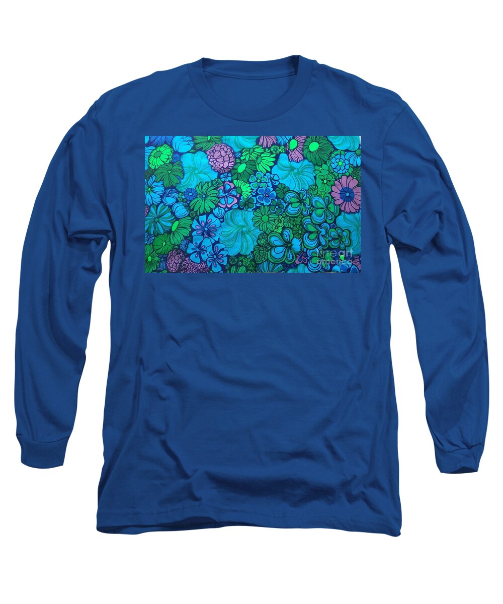 Flower Long Sleeve T-Shirt featuring the photograph Flower power rock poster #3 by Action