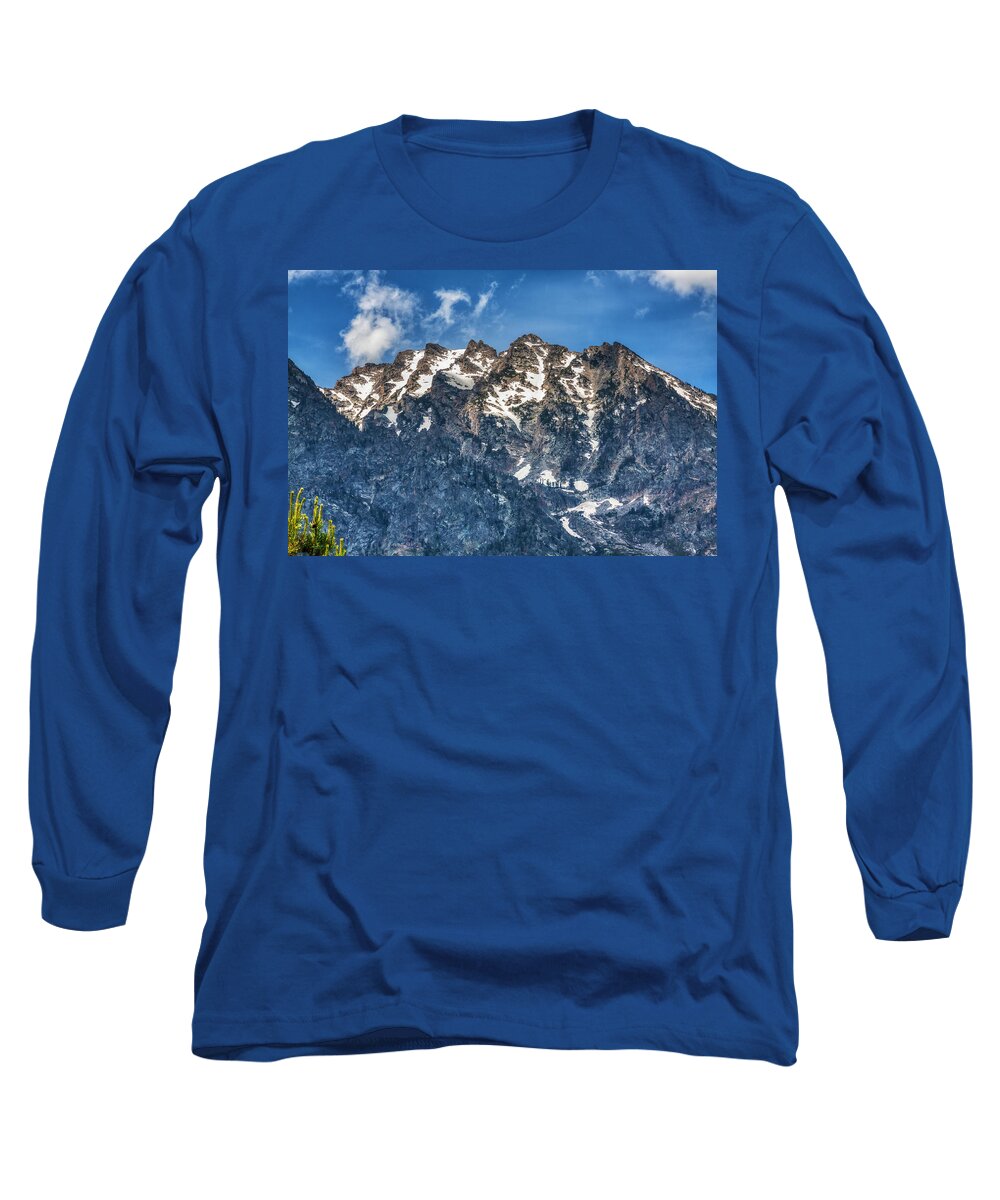 Grand Tetons Mountains Long Sleeve T-Shirt featuring the photograph Grand Tetons Mountains by Tatiana Travelways