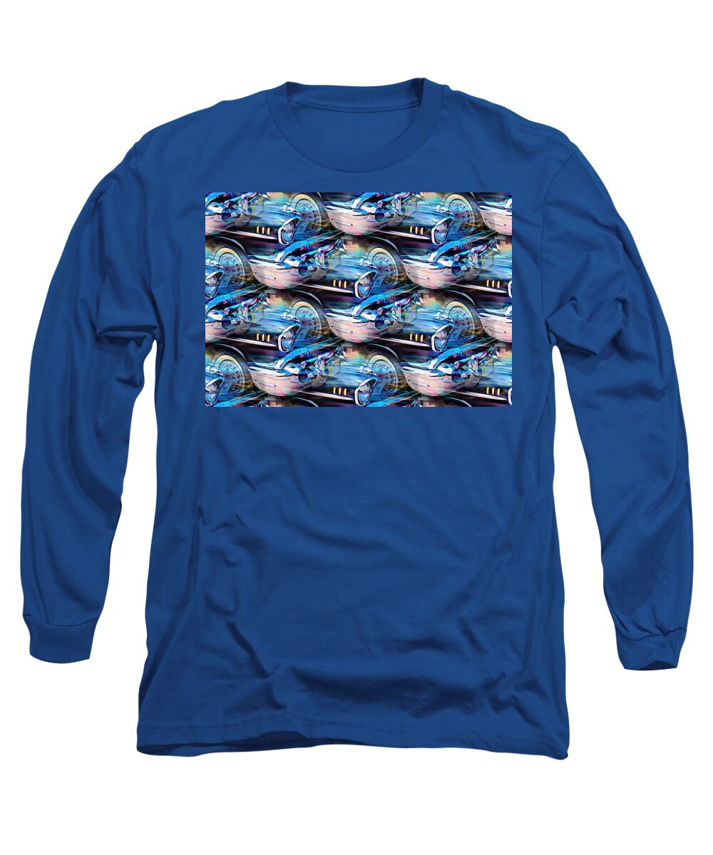 1957 Long Sleeve T-Shirt featuring the digital art 57 Chevy Seamless by David Manlove