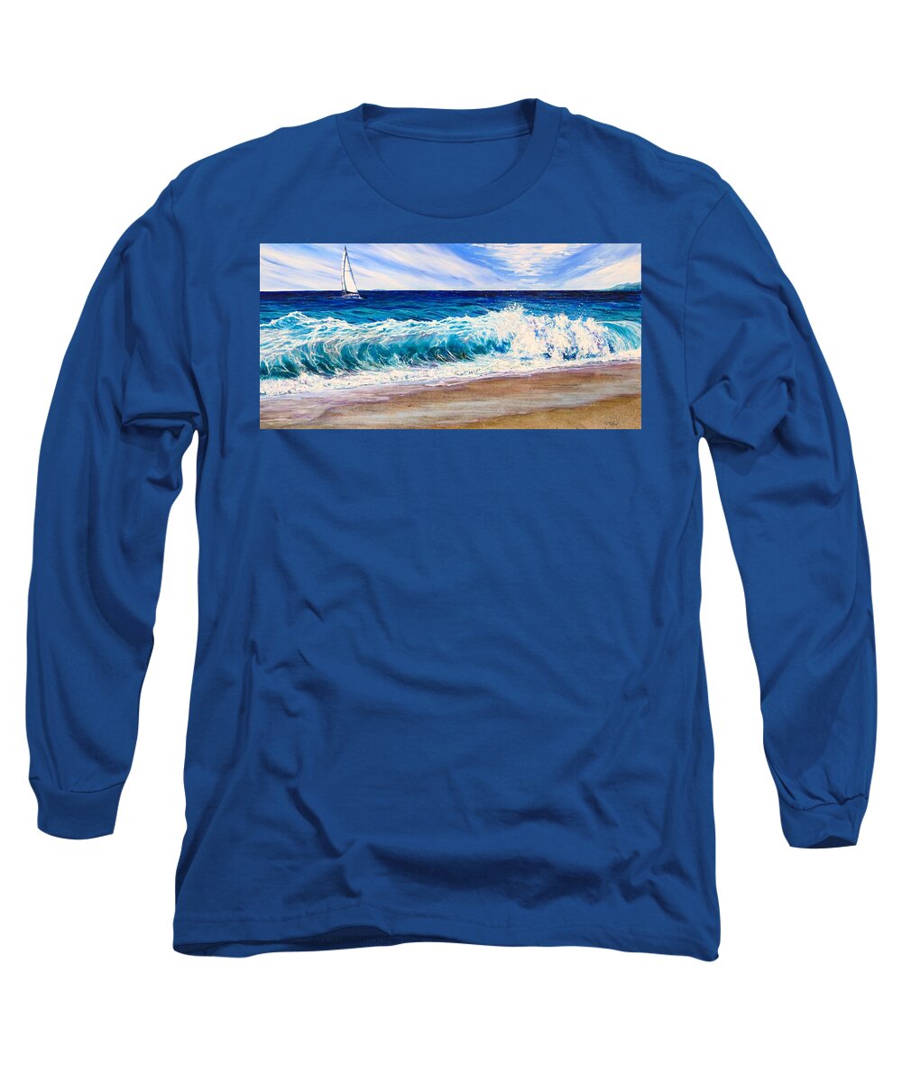 Realism Long Sleeve T-Shirt featuring the painting A Bit of Leeway by R J Marchand