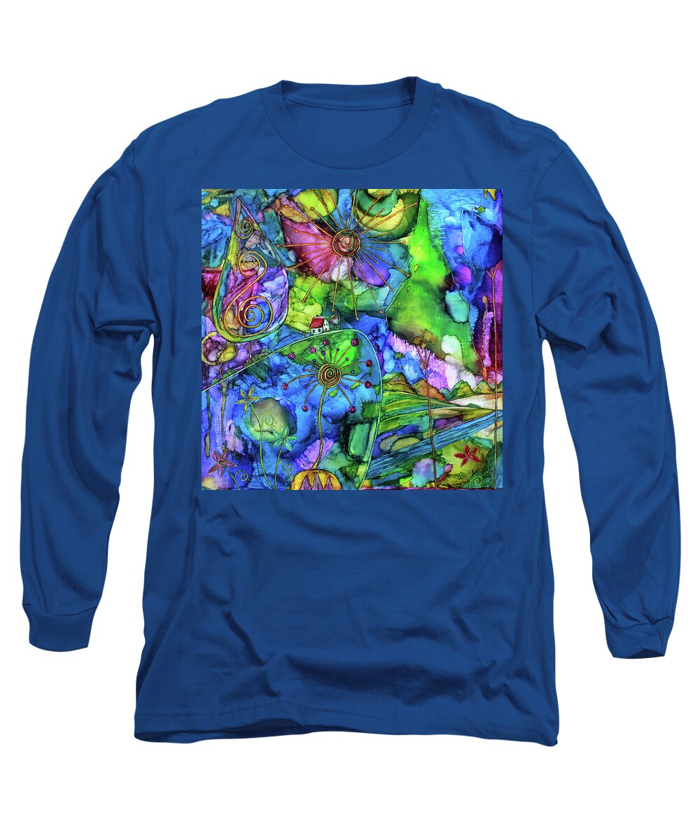 Dreamscape Long Sleeve T-Shirt featuring the painting Aetheria by Winona's Sunshyne