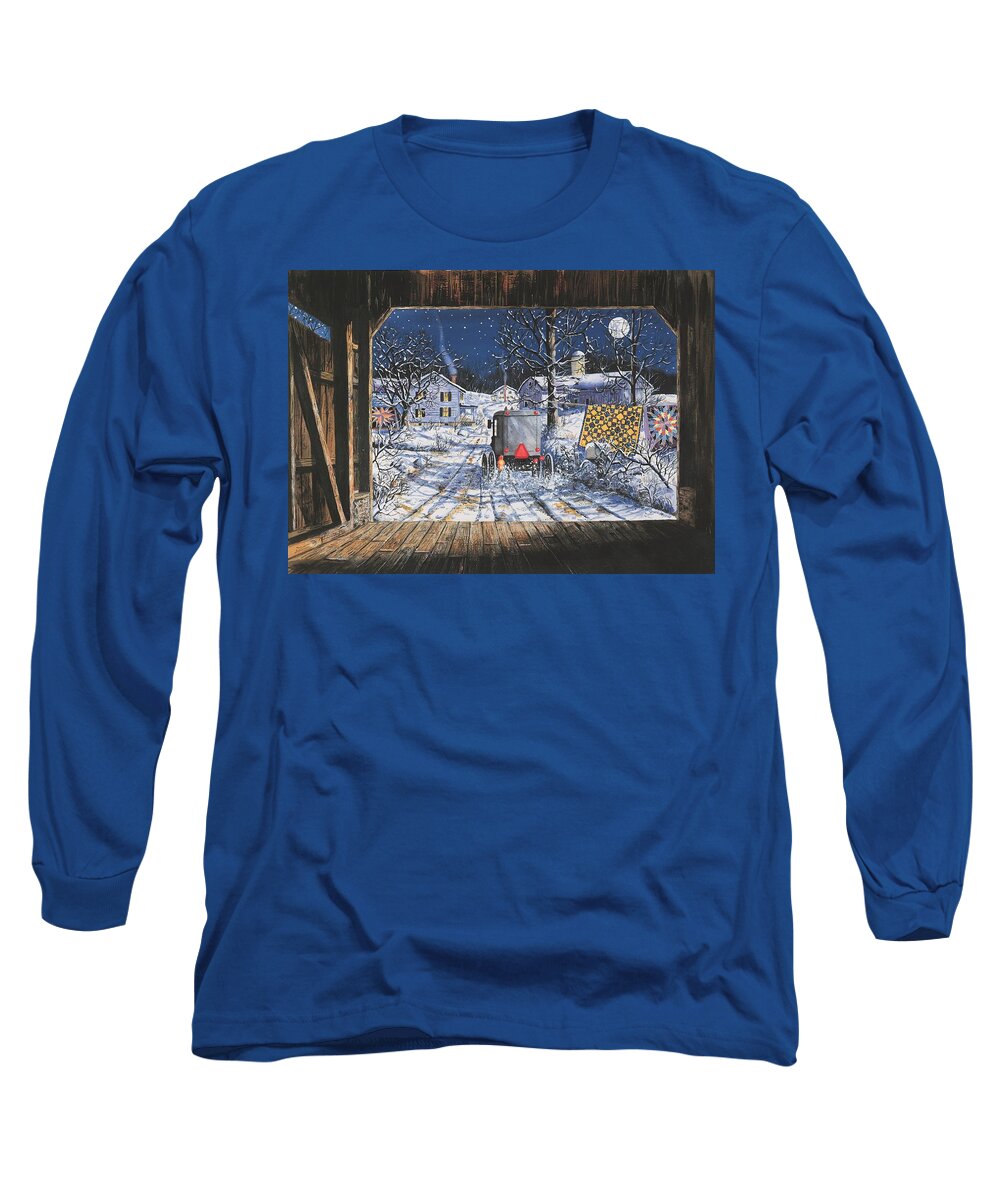 Covered Bridge Long Sleeve T-Shirt featuring the painting Almost Home by Diane Phalen