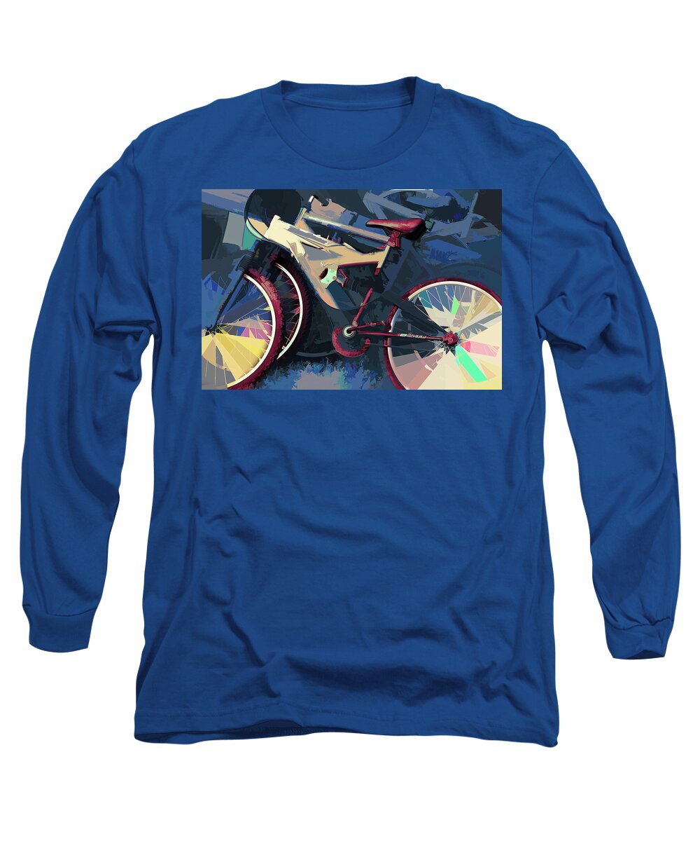 Found Object Long Sleeve T-Shirt featuring the digital art Bike by Steve Ladner
