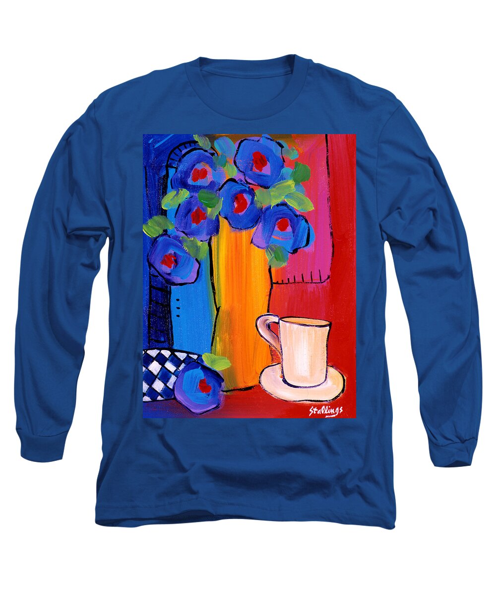 Still Life Long Sleeve T-Shirt featuring the painting Bistro Five by Jim Stallings