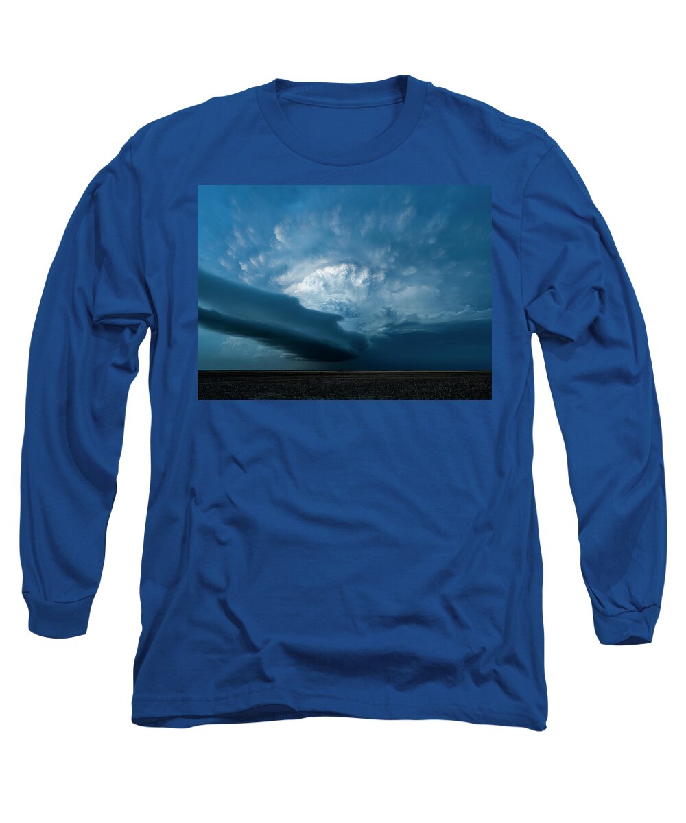Supercell Long Sleeve T-Shirt featuring the photograph Blue Hour Beauty by Marcus Hustedde