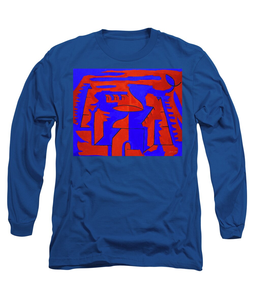 Taj Mahal Long Sleeve T-Shirt featuring the painting Cubism of Love by Jonathan A