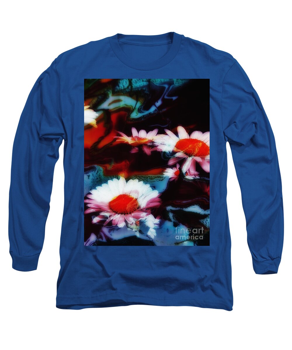 Daisy Long Sleeve T-Shirt featuring the painting Daisy Lake by Jacqueline McReynolds