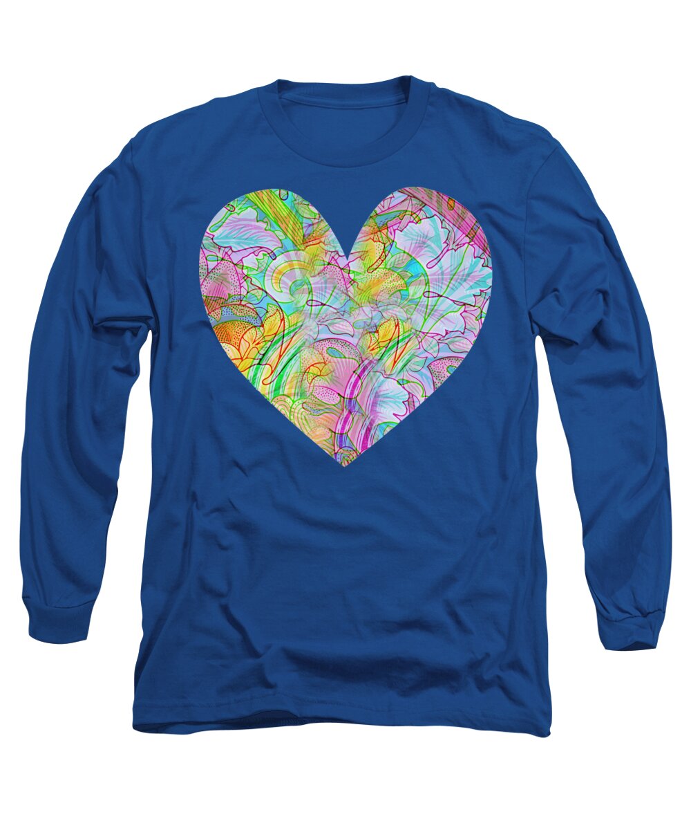 Heart Long Sleeve T-Shirt featuring the digital art Don't Leaf My Heart Alone by Gaby Ethington