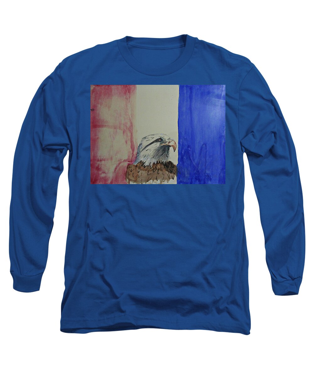 Eagle America Long Sleeve T-Shirt featuring the photograph Eagle watercolor by Jerry Battle