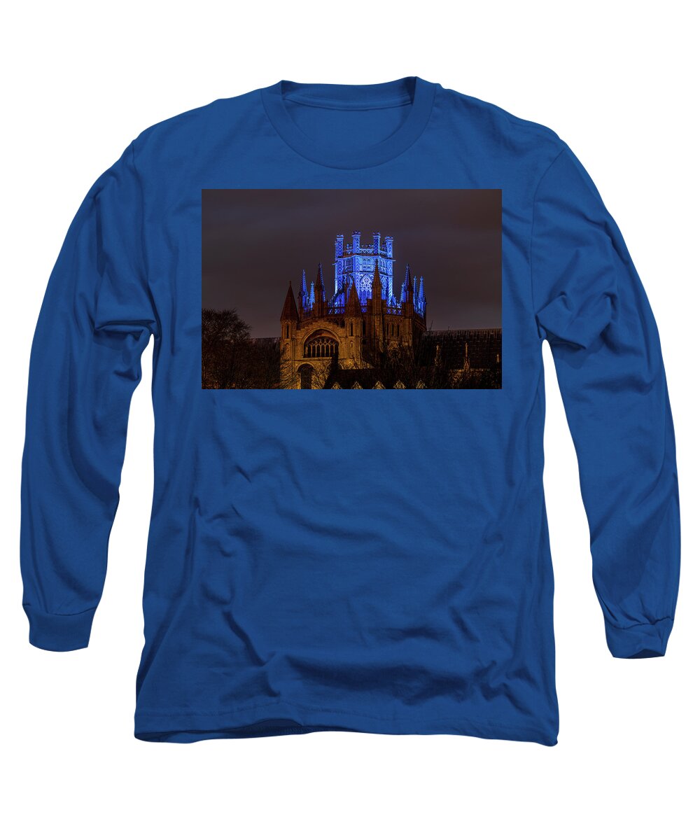 Architecture Long Sleeve T-Shirt featuring the photograph Ely Cathedral - Blue for the NHS ii by James Billings