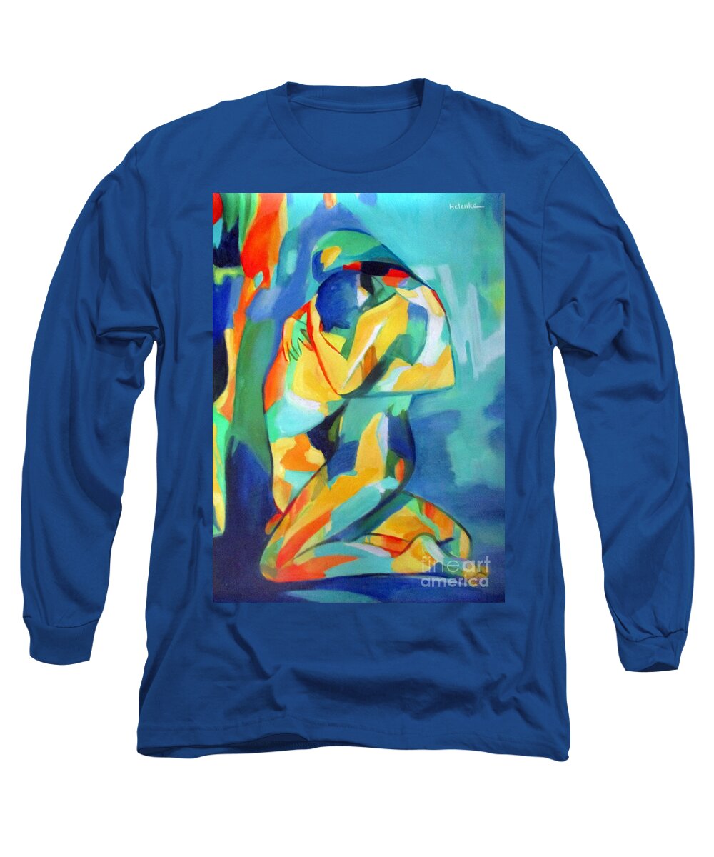 Affordable Paintings For Sale Long Sleeve T-Shirt featuring the painting Embrace by Helena Wierzbicki