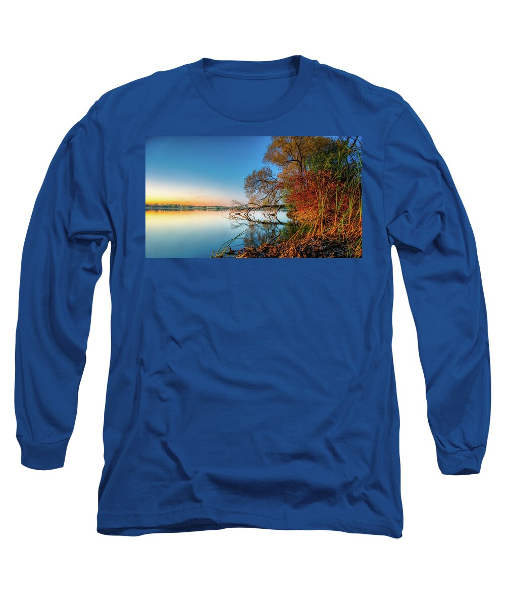 Trees Long Sleeve T-Shirt featuring the photograph Fallen Tree Reflection by Dee Potter