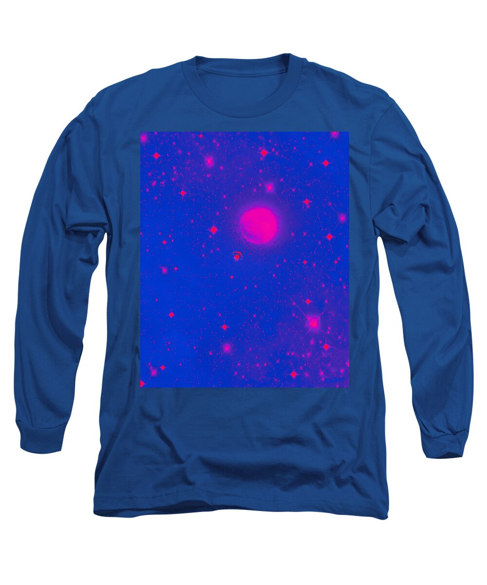 Art Long Sleeve T-Shirt featuring the digital art FANTASY Pink DeepBlue by Auranatura Art