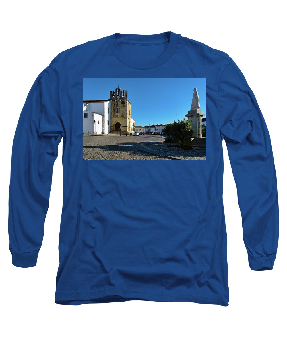 Faro Long Sleeve T-Shirt featuring the photograph Faro old town center. Algarve Portugal by Angelo DeVal
