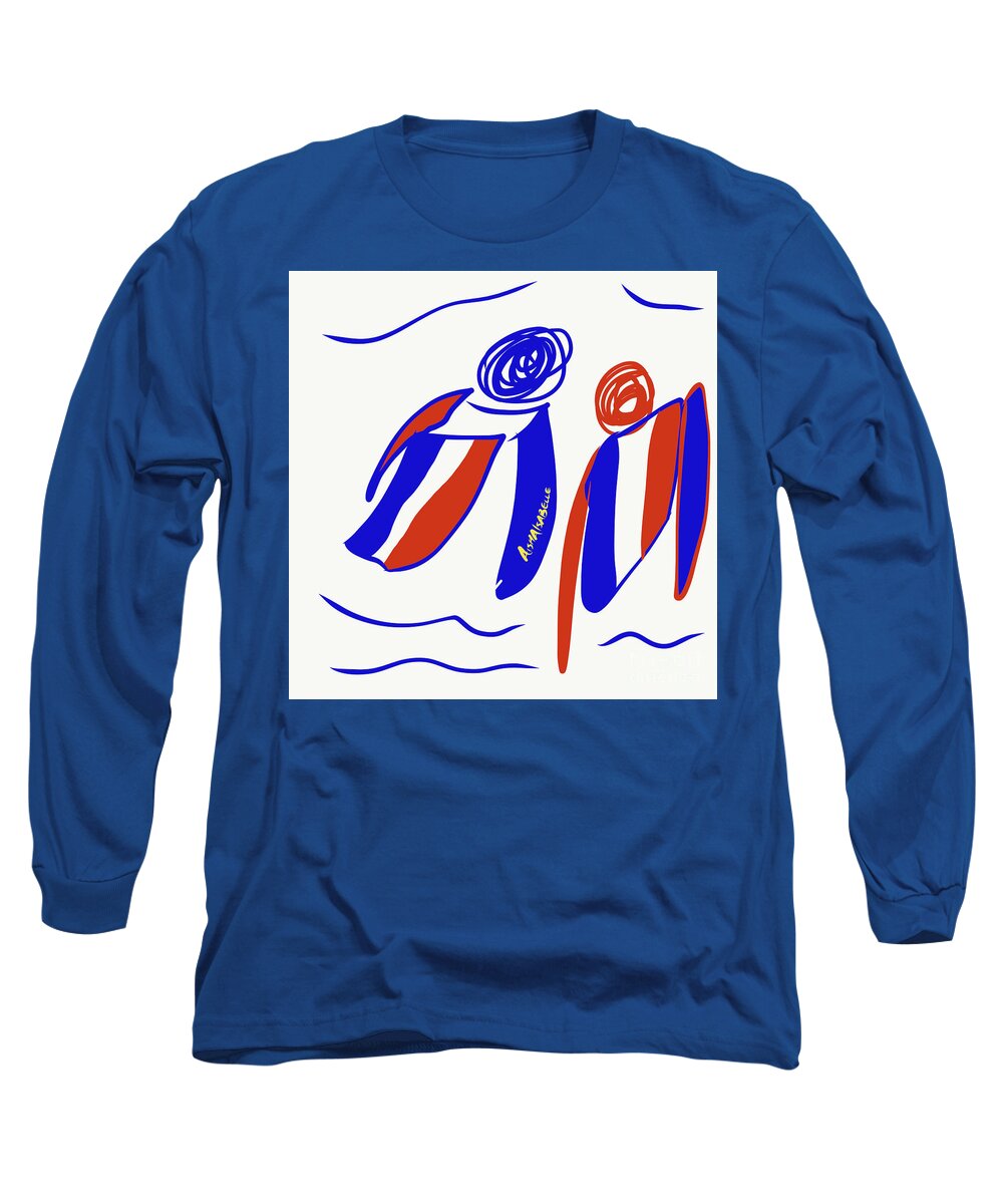 France Long Sleeve T-Shirt featuring the digital art French Rescue by Aisha Isabelle