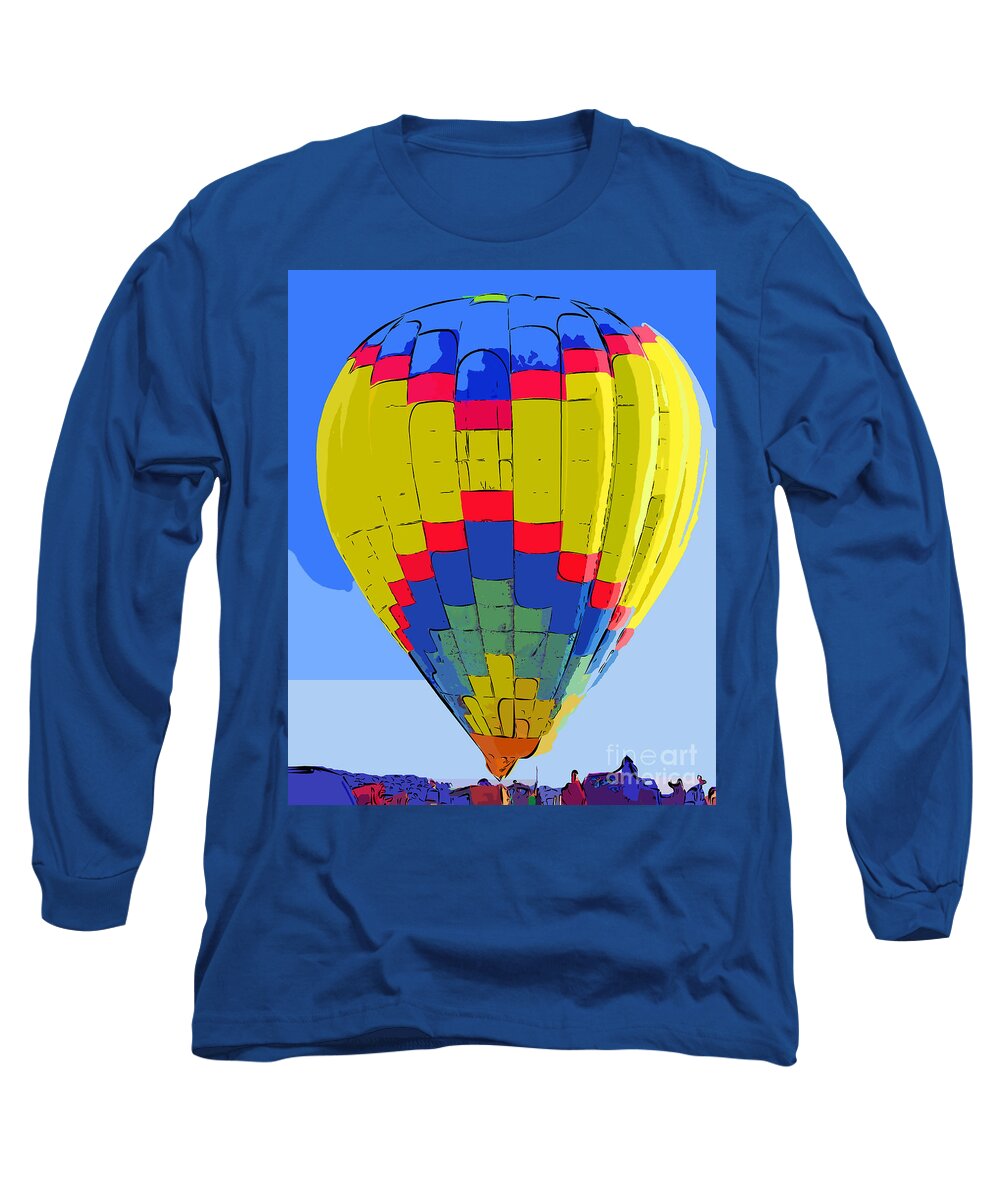 Hotair- Balloons Long Sleeve T-Shirt featuring the digital art Fully Inflated by Kirt Tisdale