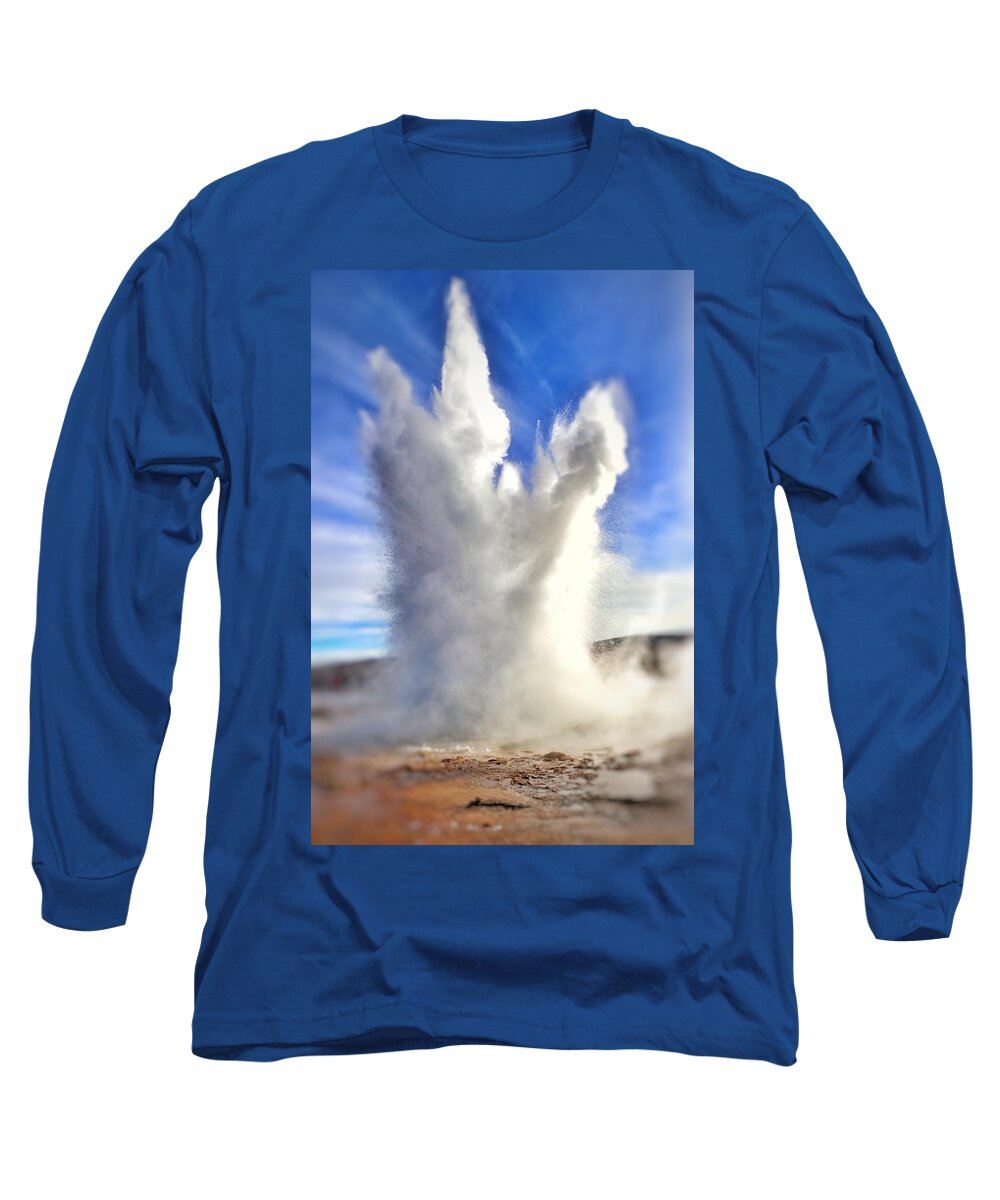 Geysir Long Sleeve T-Shirt featuring the photograph Geysir by Jim Albritton