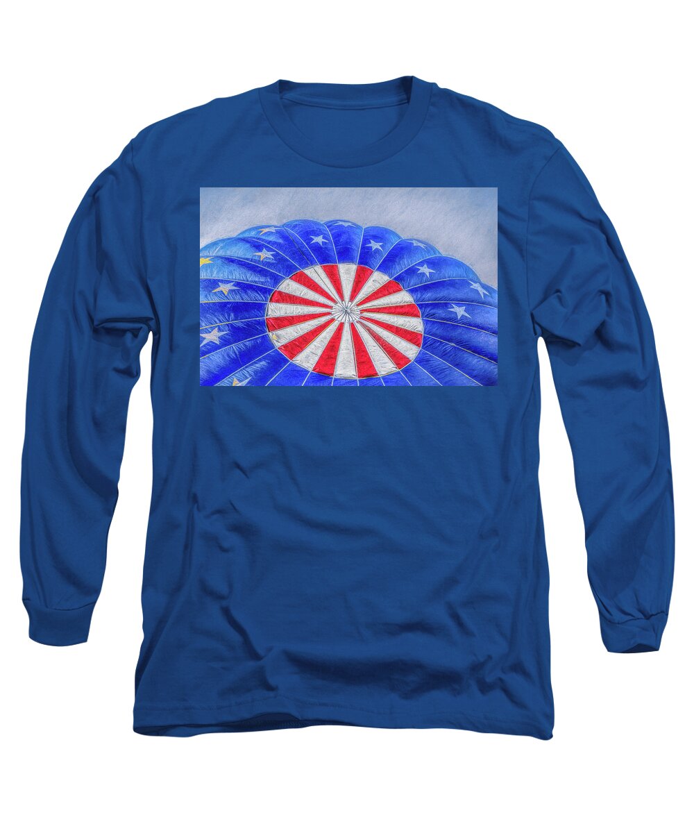 Hot Air Balloons Long Sleeve T-Shirt featuring the photograph God Bless America by Kevin Lane