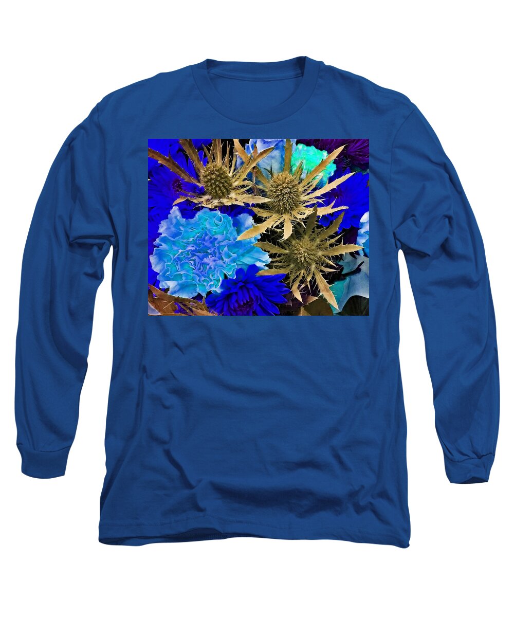 Flowers Long Sleeve T-Shirt featuring the photograph Golden Spiky Florals by Andrew Lawrence