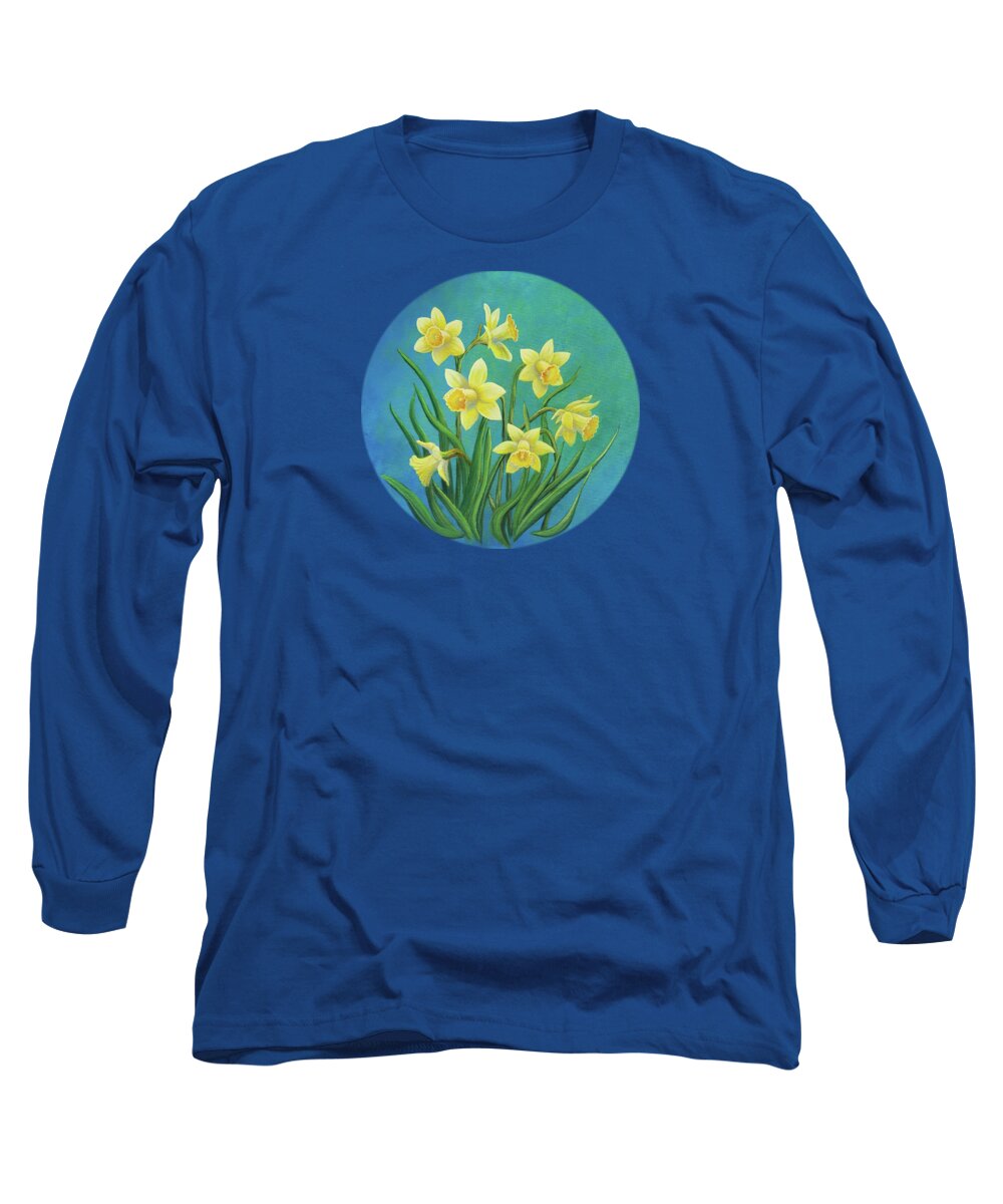 Harbinger Long Sleeve T-Shirt featuring the painting Harbingers of Spring by Sarah Irland