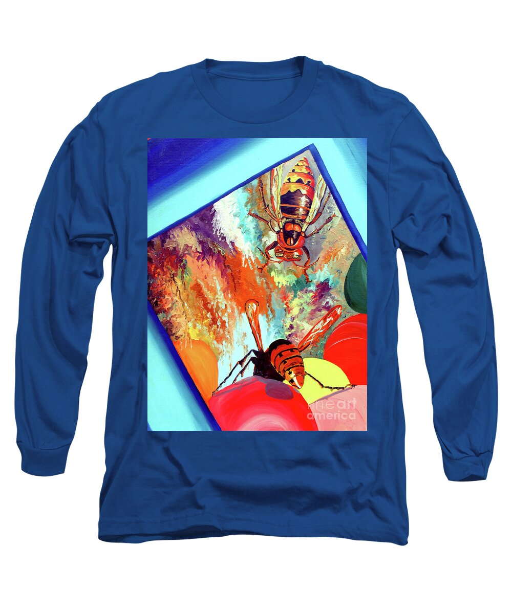 Hornets Long Sleeve T-Shirt featuring the painting Hornets by Daniel Janda