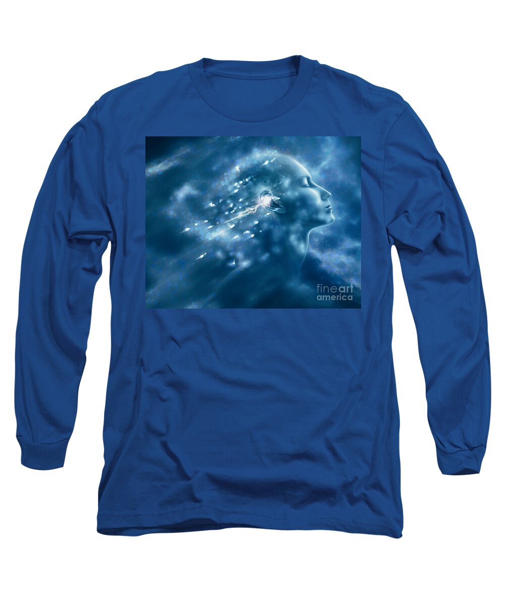 Abstract Long Sleeve T-Shirt featuring the digital art Inner Worlds - 1a by Philip Preston