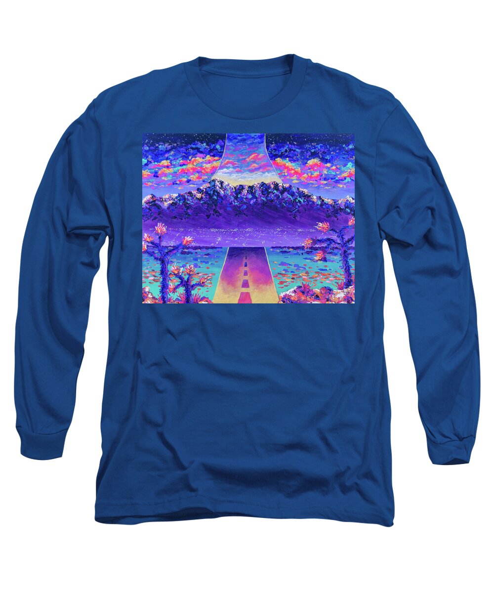 Landscape Long Sleeve T-Shirt featuring the painting Intersection of Perceived Reality by Ashley Wright