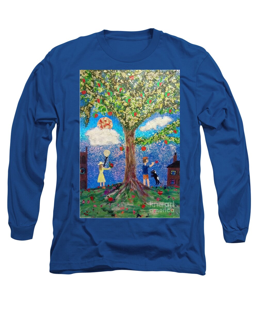 Tree Long Sleeve T-Shirt featuring the mixed media Investigating Gravity by David Westwood