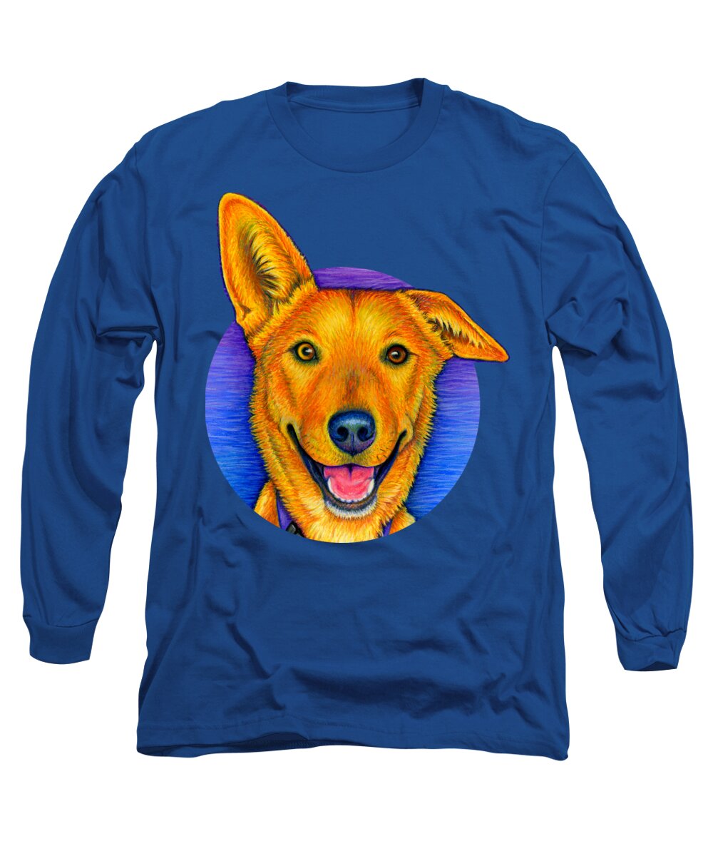 Dog Long Sleeve T-Shirt featuring the painting Kona by Rebecca Wang