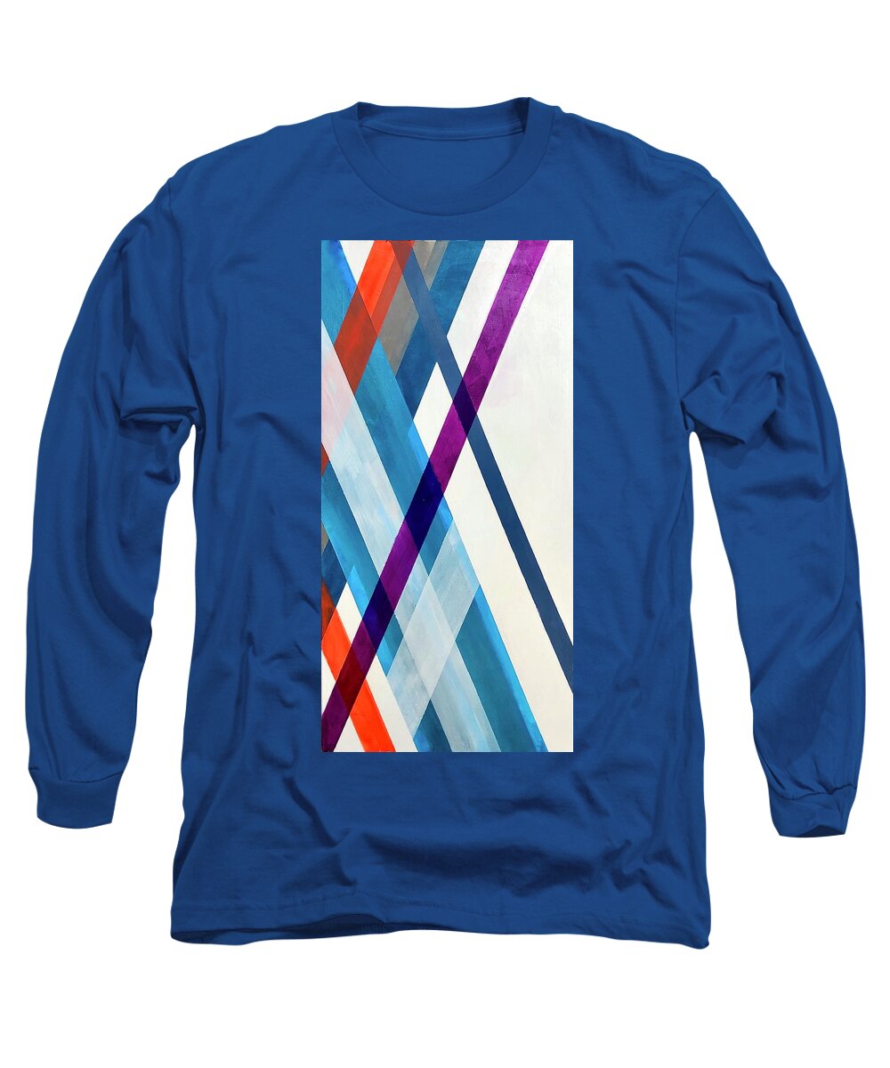 Argyle Long Sleeve T-Shirt featuring the painting Layers in argyle by Eric Fischer
