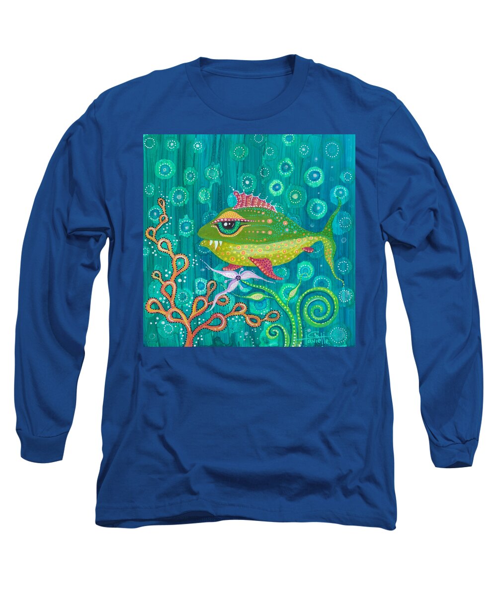 Fish Long Sleeve T-Shirt featuring the painting Little Frankie by Tanielle Childers